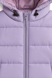 Trampoline Knit Sleeveless Solid Puffer Winter Jacket With 2 Front Pockets - Purple