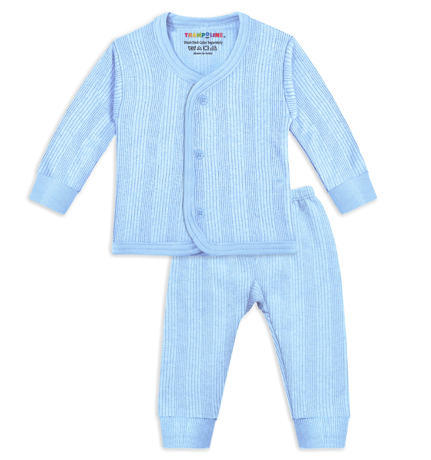 Trampoline Pack Of 3 Pink, Blue & Green Striped Thermal Set