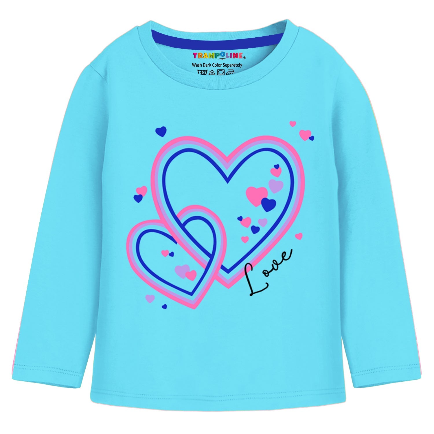 Trampoline Cotton Blend Knit Pack Of 5 Full Sleeves Hearts & Typography Printed Tees - Multi Colour