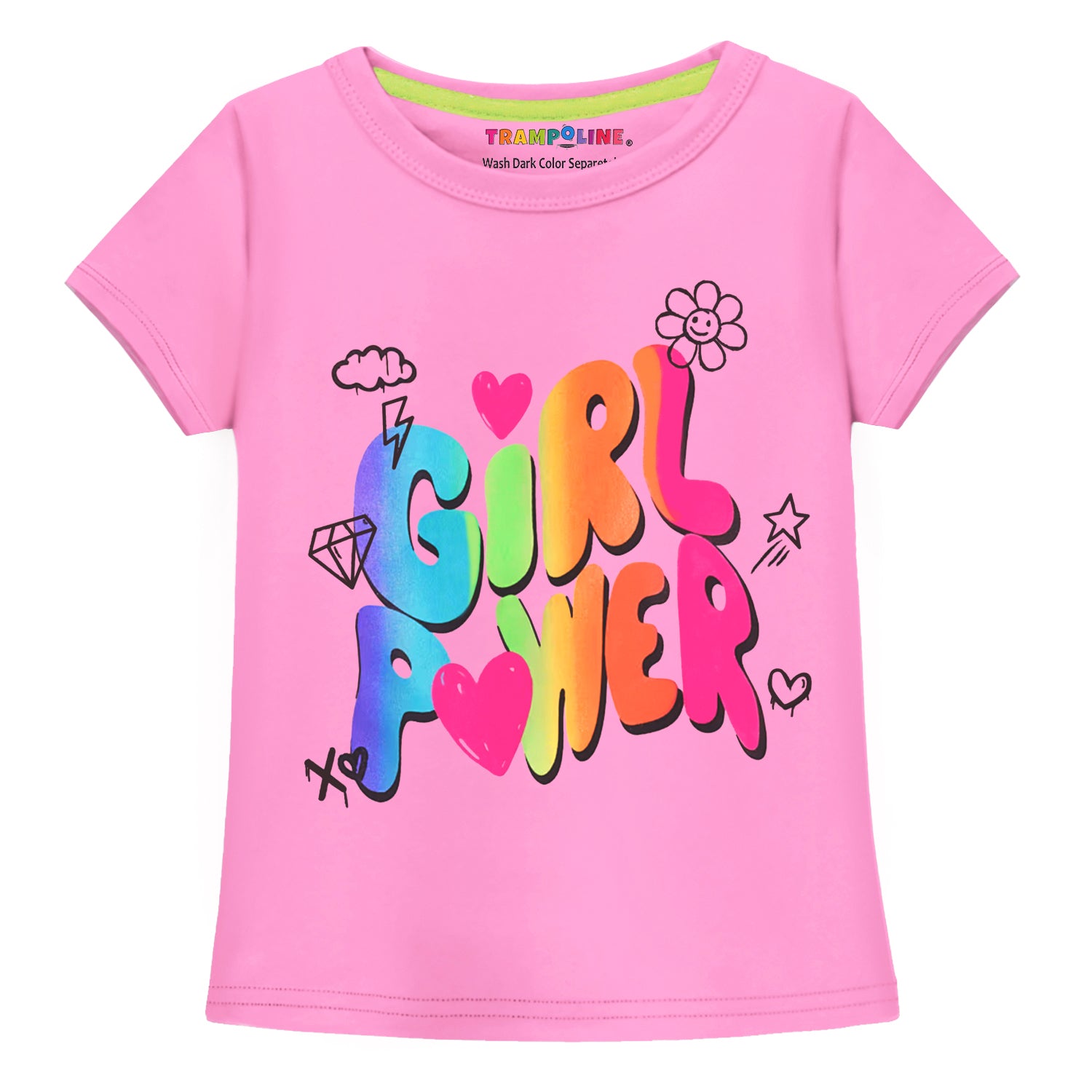 Trampoline Girls Half Sleeves Regular Fit T-Shirt (Pack of 5)
