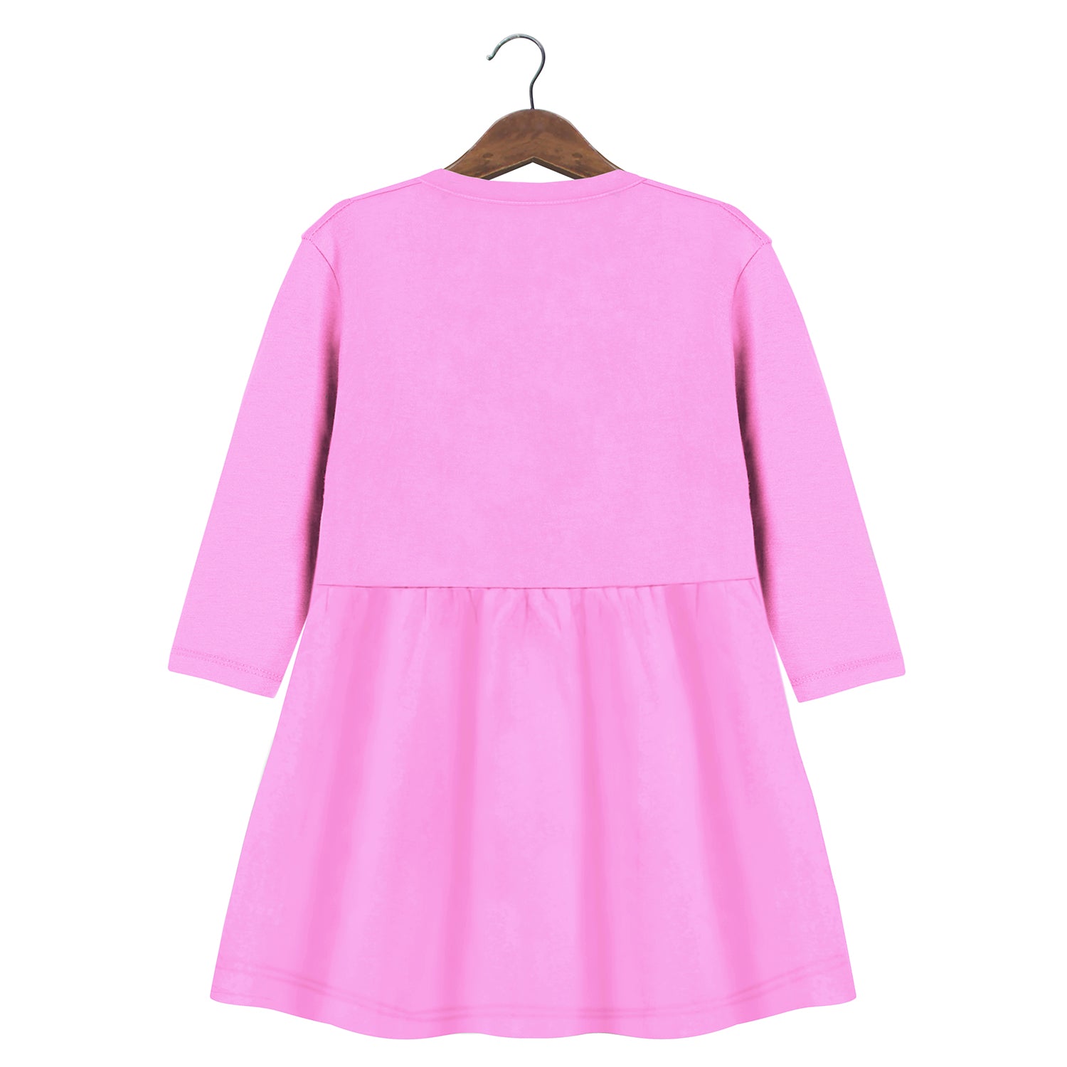 Trampoline Girls 3/4 Sleeve Midi Dress | Stylish Cotton Outfit with Cute Prints | Comfy, Breathable Everyday Wear for Kids | Pack of 1