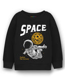Trampoline Fleece Knit Full Sleeves Space & Nyc Printed Winter Sweatshirt Pack Of 2 - Black Grey