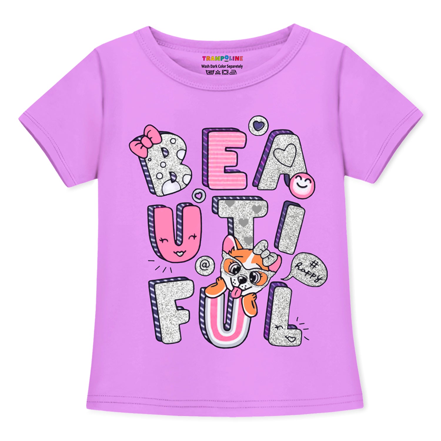 Trampoline Girls Printed Casual Clothing Set (Pack of 2)