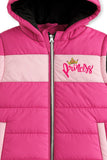 Trampoline Knit Sleeveless Colorblock Puffer Winter Jacket With 2 Front Pockets - Pink