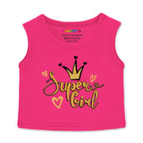 Trampoline Girls Printed Sleeveless Crop Top and Track pant Set Pack of 1