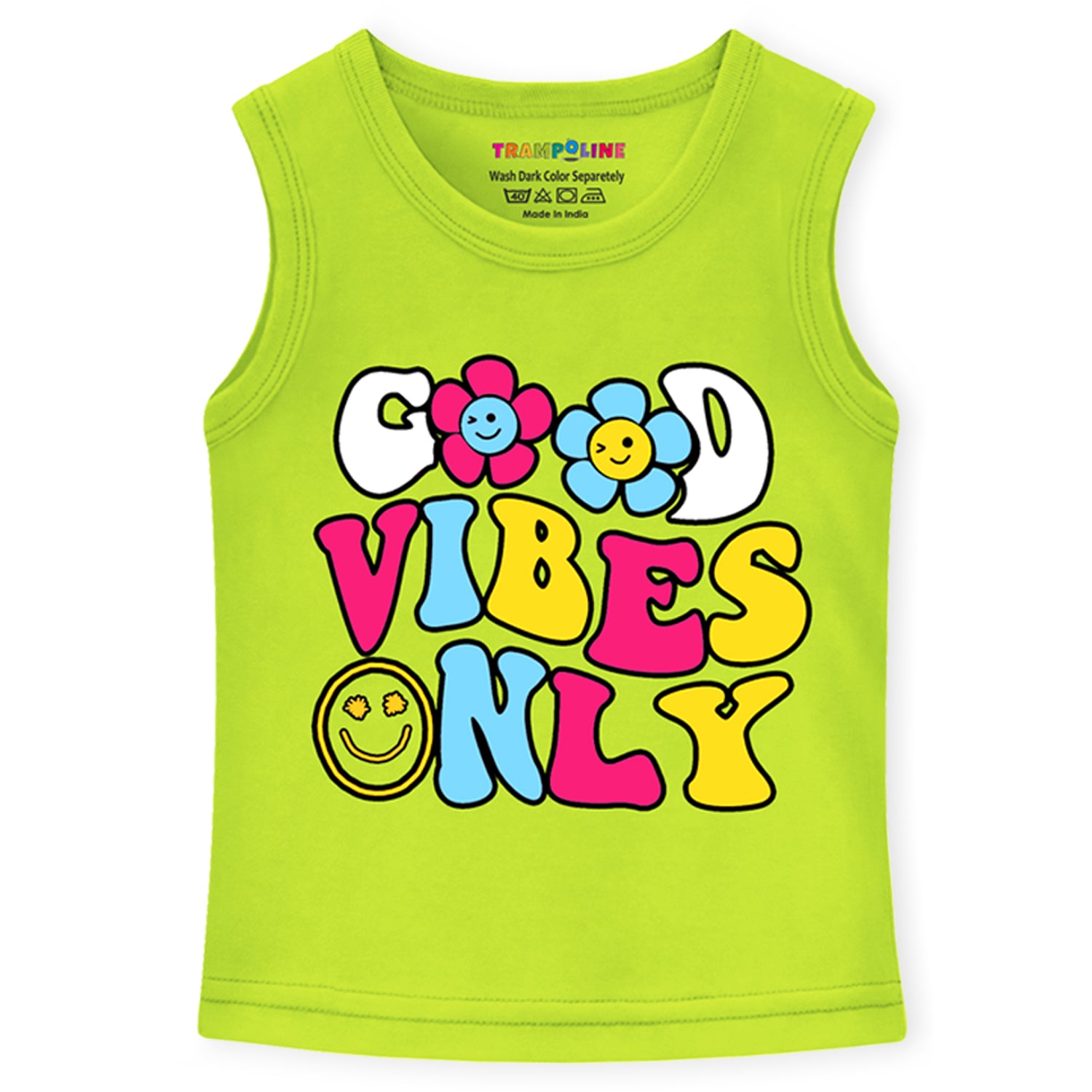 Trampoline Girls Printed Sleeveless T-Shirt pack of 3