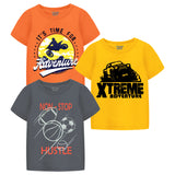 Trampoline Boys Half Sleeves Regular Fit T-Shirt (Pack of 3)