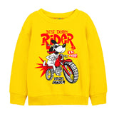 Trampoline Fleece Knit Full Sleeves Nyc & Bike Printed Winter Sweatshirt Pack Of 2 - Navy Blue Yellow