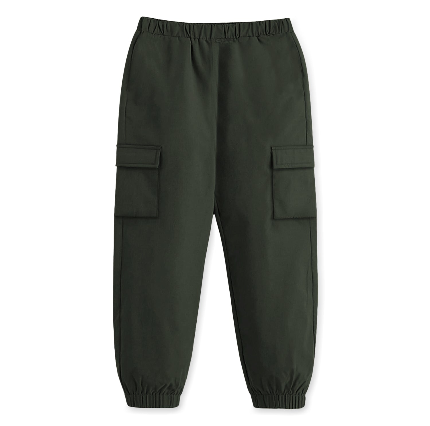 Trampoline Boys Woven Cargo Trousers Regular Fit with 4 Pockets (Army Green)