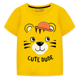 Trampoline Cotton Blend Pack Of 2 Half Sleeves Little Tiger & Cute Dude Printed T-Shirt & Shorts Set - Multi Colour