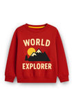 Trampoline Fleece Knit Pack Of 3 Full Sleeves Space Theme & Dinosaur Printed Winter Sweatshirt - Multi Colour