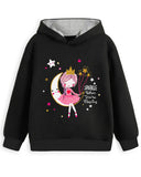 Trampoline Fleece Knit Full Sleeves Totally Awesome Printed Winter Sweatshirt Pack of 2 - Black Pink