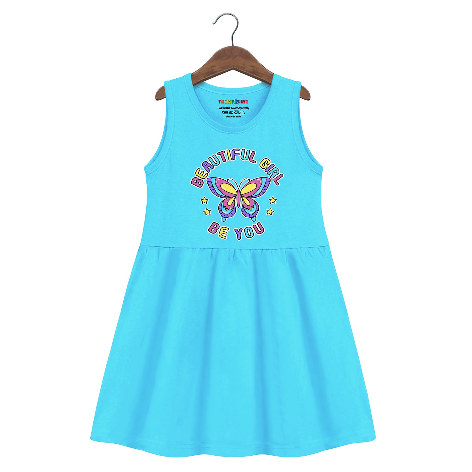 Trampoline Girls Sleeveless Midi Dress Combo | Colorful Printed Dresses for Summer Fun | Cotton Blend Casual Dresses for Kids | Playdate-Ready Girls Outfit | Pack of 2