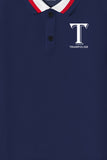 Trampoline Kids Cotton Blend Knit Half Sleeves Solid  Polo T-Shirt - Navy Blue