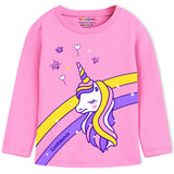 Trampoline Kids Girls Hello & Unicorn T-Shirt & Pajama Set Pack of 2 - Pink & Blue