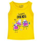 Trampoline Girls Sleeveless Regular Fit T-Shirt (Pack of 4)