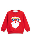 Tranpoline Kids Red Santa Claus Print Fleece Sweatshirt & Pajama Clothing Set