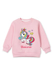 Trampoline Kids Pink Unicorn Print Fleece Sweatshirt & Pajama Clothing Set