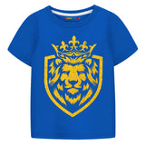 Trampoline Cotton Blend Knit Half Sleeves Lion King Printed T-shirt & Track Pants Set - Blue