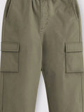 Trampoline Boys Woven Cargo Trousers Regular Fit with 4 Pockets (Olive)