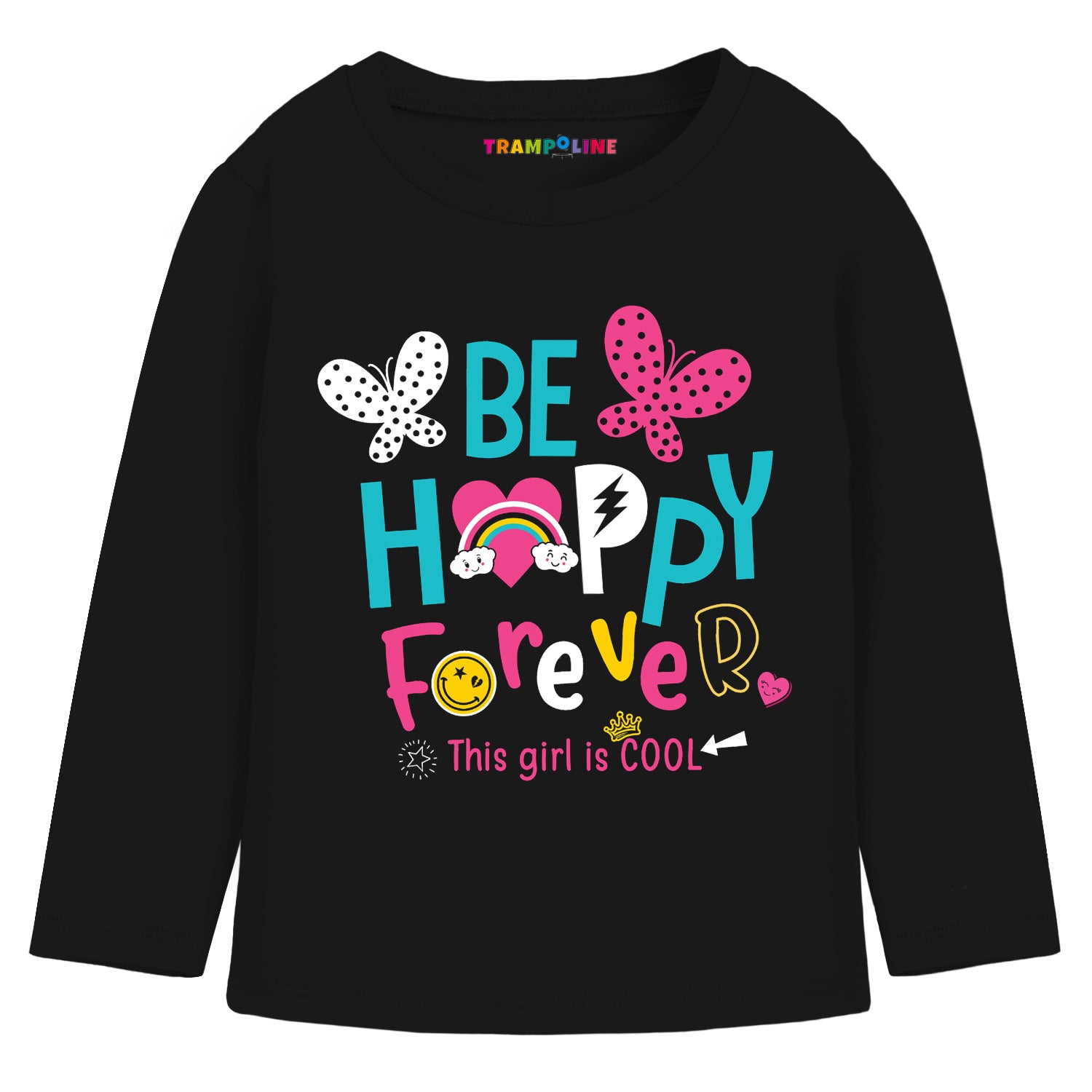 Trampoline Girls Full Sleeves Regular Fit T-Shirt (Pack of 3)