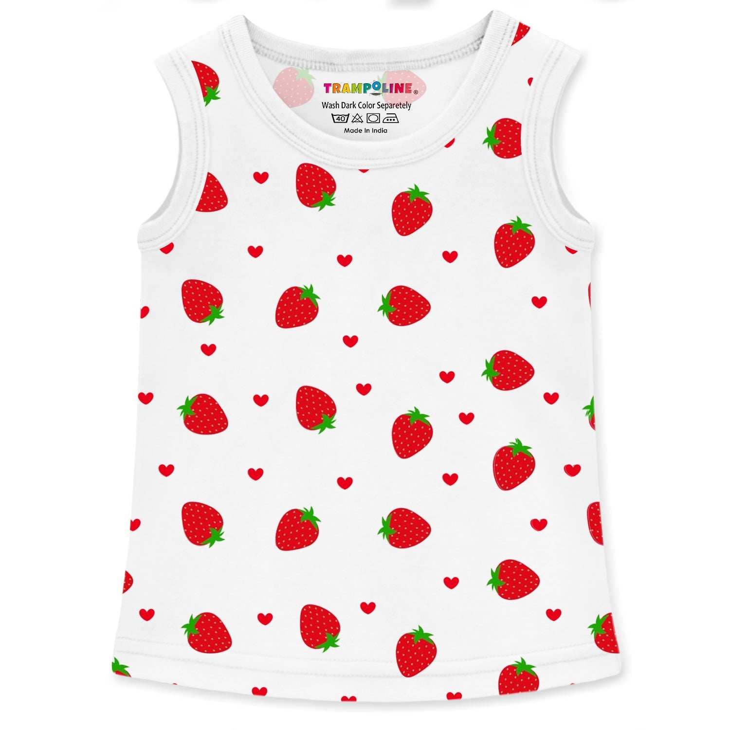 Trampoline Cotton Blend Pack Of 5 Sleeveless Love & Girl Power Printed T-Shirts- Multi Colour