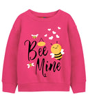 Trampoline Fleece Knit Full Sleeves Bee Mine Printed Winter Sweatshirt Pack Of 2 - Black Pink