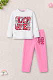 Trampoline Girls Cotton Blend Love & Queen Vibes Print T-Shirt & Pyjama Set – Pack of 2 (Multi Colour)