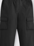 Trampoline Boys Woven Cargo Trousers Regular Fit with 4 Pockets (Black)