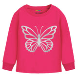 Trampoline Girls Pink Butterfly Print T-Shirt and Track Pant Set