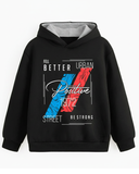 Trampoline Fleece Knit Full Sleeves Text Printed Winter Sweatshirt Pack Of 2 - Black Navy Blue