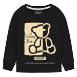 Trampoline Cotton Blend Knit Full Sleeves Panda Printed Tee With Jogger Set - Black