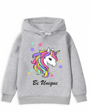 Trampoline Fleece Knit Full Sleeves Totally Awesome & Unicorn Printed Winter Sweatshirt Pack of 2 - Pink Grey
