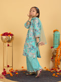 Trampoline Girls Floral Printed Kurta & Palazzo Set With Dupatta