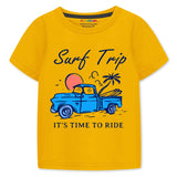 Trampoline Cotton Blend Knit Pack Of 3 Half Sleeves Adventure Printed Tees - Multi Colour