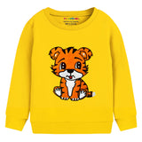 Trampoline Cotton Blend Knit Pack Of 2 Full Sleeves Dinosaur & Tiger Patch Work Printed Tees - Yellow & Orange