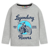 Trampoline Cotton Blend Knit Pack Of 3 Full Sleeves Bike & Space theme Printed Tees - Multi Colour