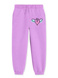 Trampoline Cotton Blend Pack Of 3 Heart & Unicorn Printed Track Pant With Pocket - Purple Black & Pink