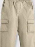 Trampoline Boys Woven Cargo Trousers Regular Fit with 4 Pockets (Beige)