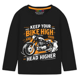 Trampoline Cotton Blend Knit Pack Of 3 Full Sleeves Text Printed Tees - Multi Colour