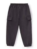 Trampoline Cotton Blend Knit Pack Of 2 Solid Joggers With Elastic Waistband & 2 Pocket- Charcoal Grey & Light Grey
