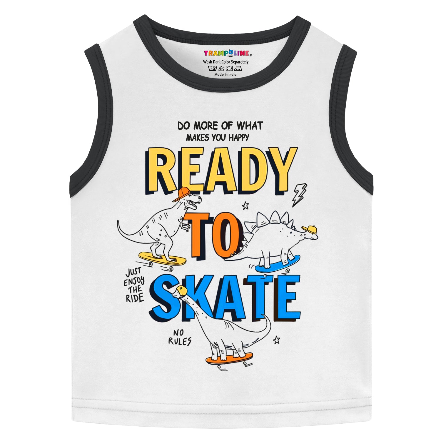 Trampoline Boys & Girls Printed Sleeveless T-Shirt pack of 3