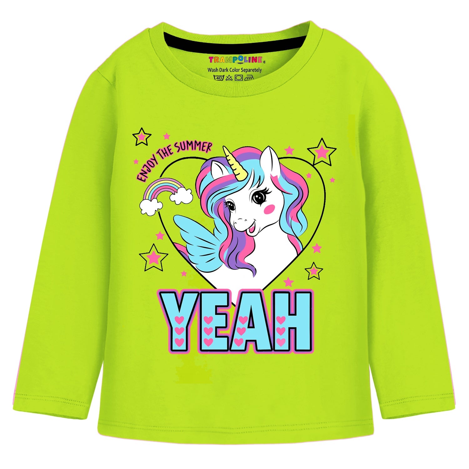 Trampoline Cotton Blend Knit Pack Of 5 Full Sleeves Hearts & Typography Printed Tees - Multi Colour