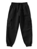 Trampoline Knit Adventure Print Cotton Blend T-shirt & Solid Cotton Terry Loop Cargo Jogger Set – Red & Black