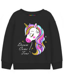 Trampoline Fleece Knit Full Sleeves Unicorn & Awesome Printed Winter Sweatshirt Pack Of 2 - Black Red