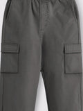 Trampoline Boys Woven Cargo Trousers Regular Fit with 4 Pockets (Grey)