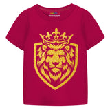 Trampoline Cotton Blend Half Sleeves Lion King Printed T-Shirt & Track Pants Set - Maroon