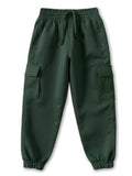 Trampoline Knit Adventure Print Cotton Blend T-shirt & Solid Cotton Terry Loop Cargo Jogger Set – Grey & Green