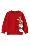 Trampoline Kids Red Reindeer Print Fleece Sweatshirt & Pajama Clothing Set