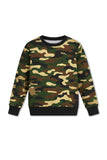 Trampoline Terry Loop Full Sleeves Camouflage Printed T-Shirt & Track Pant Set - Multicolor